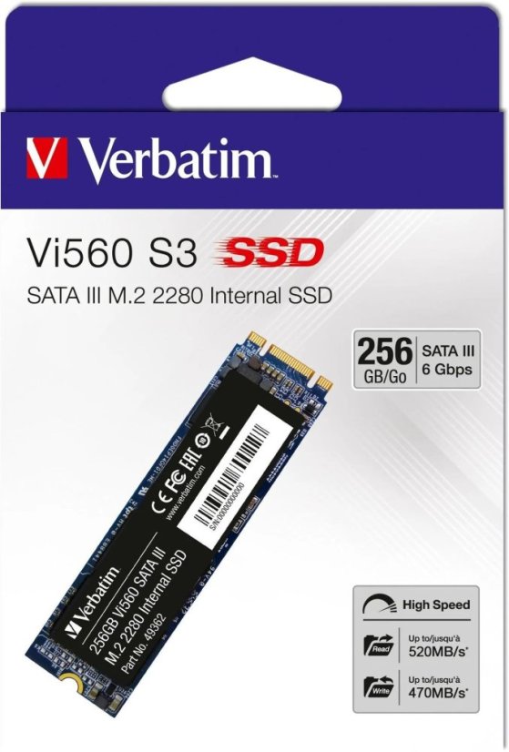 Verbatim VI560 S3 M.2 SATA SSD 256GB/512GB/1TB
