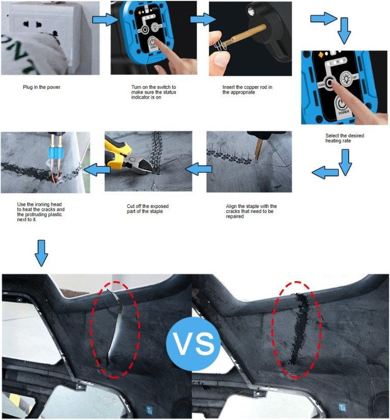 MEGA STAPLER HS700A - Professional Intelligent Plastic Soldering Iron