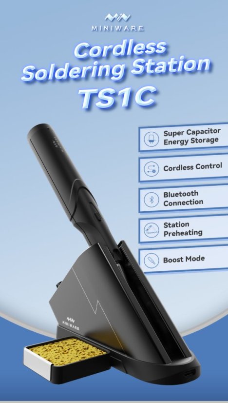 Cordless Digital Soldering Station TS1C with OLED Display
