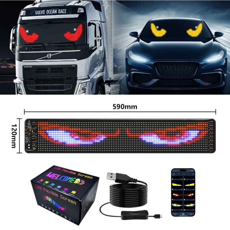 Flexibilní LED Značka pro Automobil s Bluetooth Ovládáním - Model: S1664