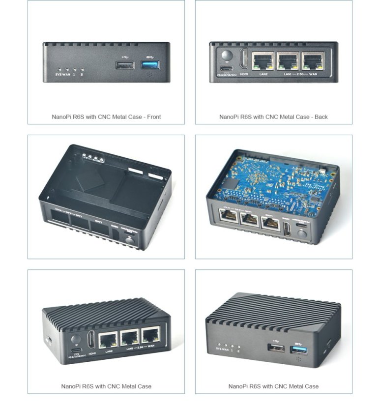 NanoPi R6S 8GB RAM, 64GB eMMC - Vysoce výkonný mini-router
