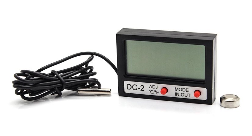 DC-2 Digitální LCD teploměr s interním a externím čidlem