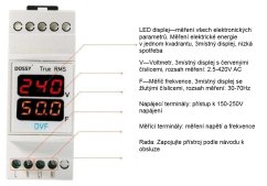 DVF LED voltmetr a měřič frekvence 220V