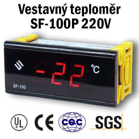 Vestavný digitální teploměr SF-100P 220V