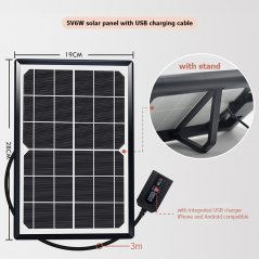 Mobilní solární panel s USB nabíječkou