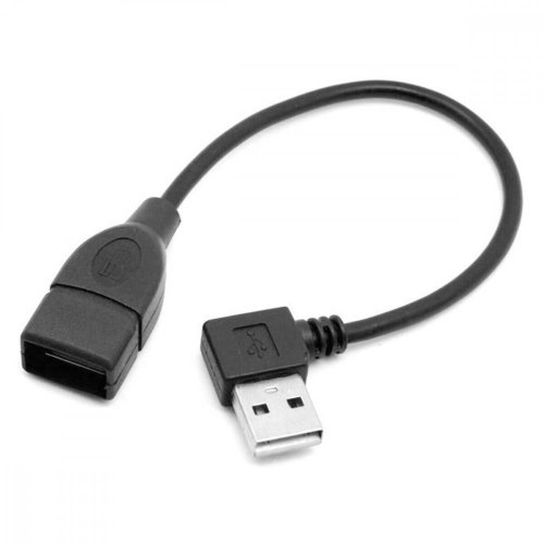 USB 2.0 prodlužovací kabel typ A-A M ve tvaru L, 20cm