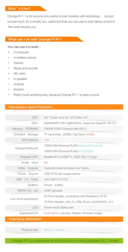 Orange Pi R1 H2+