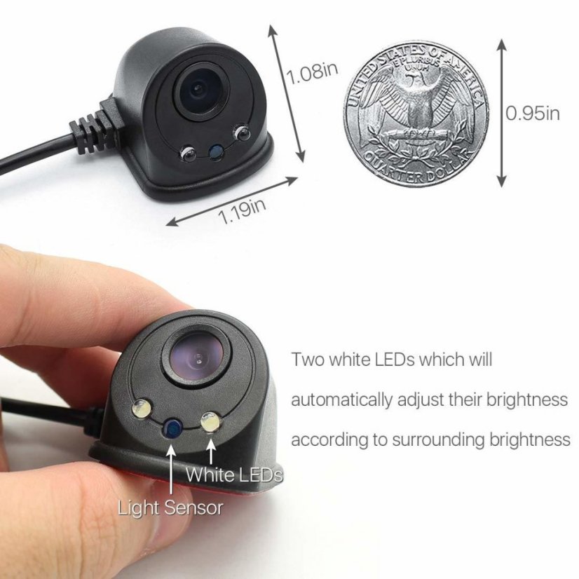 YC803 WiFi zadní parkovací kamera 720p s nočním viděním