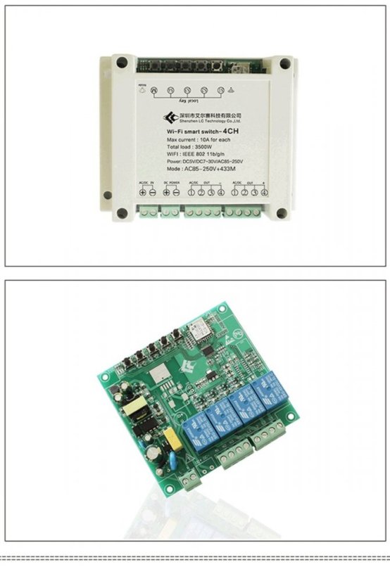4-kanálový bezdrátový přepínač Smart Home WiFi LC-EWL-4R-HS - Model: LC-EWL-4R-HS-A2 (220V)