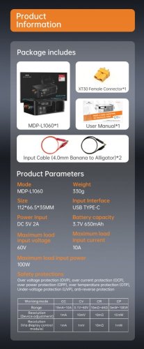 MDP-L1060 DC Elektonická Zátěž - Výkonná a Dostupná Zátěž s Pokročilými Funkcemi