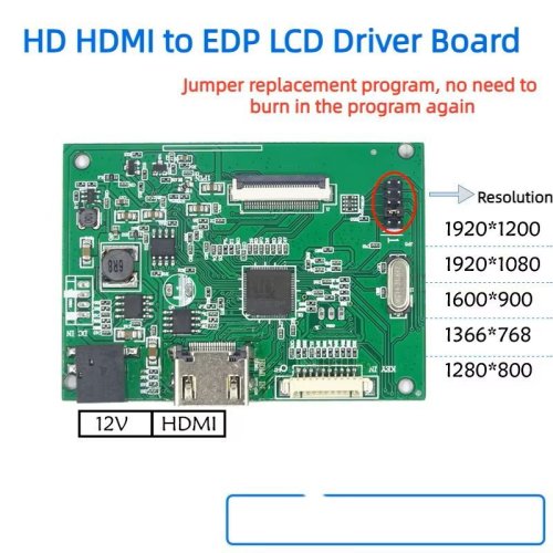 PCB800807 univerzální eDP TFT displej řídicí deska