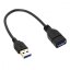 USB 3.0 A (M) - USB A (F) prodlužovací kabel, 20 cm