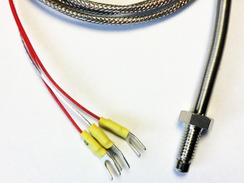 RTD Temperature Sensor M6 with Metal Braiding