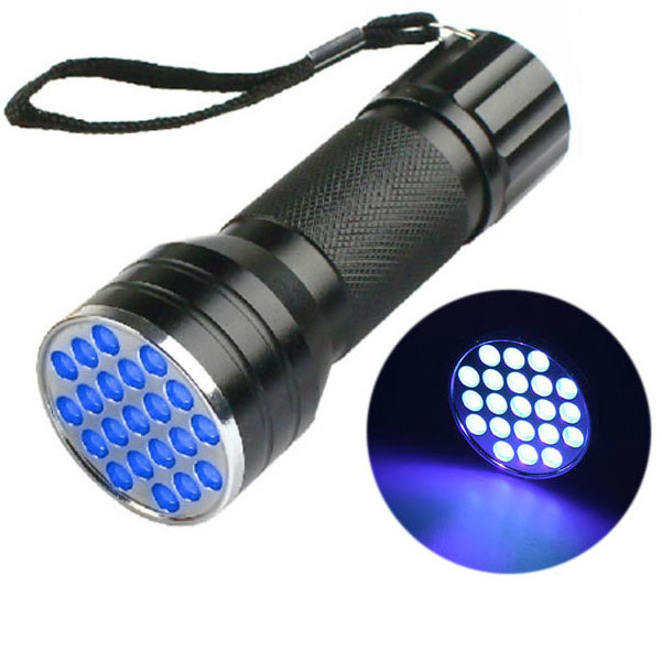 SV021 21 UV LED svítilna 2W - Účinná UV baterka s 21 LED diodami