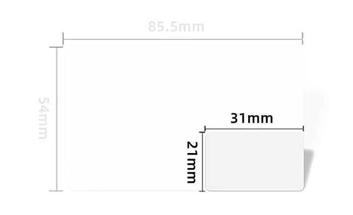 NFC plastová karta NTAG213, 31x21mm - univerzální