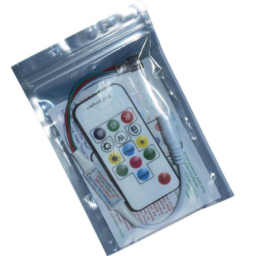 Mini RF ovladač pro RGB LED pásky 5-24V s 14 tlačítky