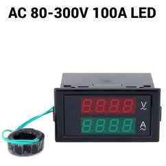 Digitální ampérmetr/voltmetr DL69-2042 AC 80-300V 100A s modrým podsvětlením