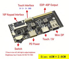 JXG-DP UHD (PD) 120HZ DP na EDP ovládacia doska