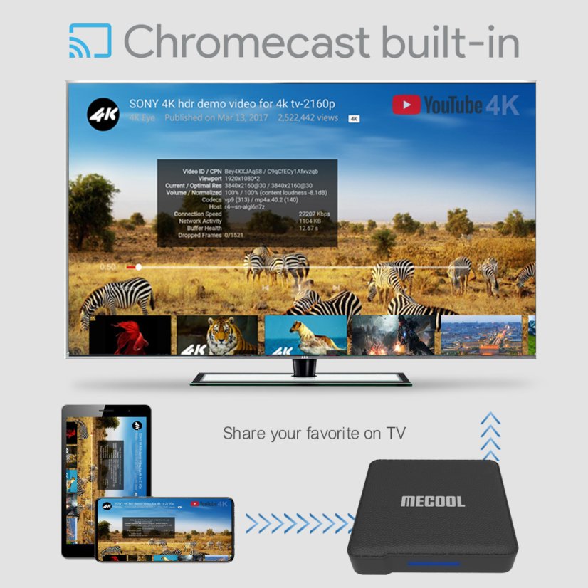 KM1 classic 2/16GB Android TV Box - Google Certified, S905X3