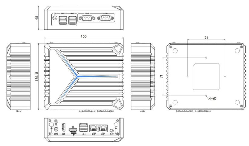 N1321 N100 Industrial Mini PC Fanless Barebone