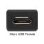 Micro USB 2.0 Extension Cable F - M, 3A, 20cm