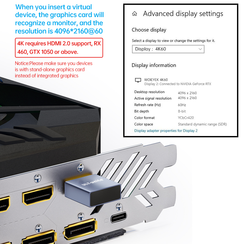 4K DP/HDMI Dummy Plug