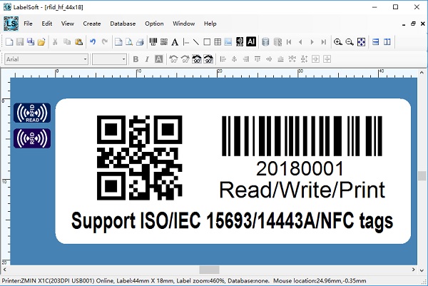 X1C/X1iC HF RFID NFC tiskárna štítků
