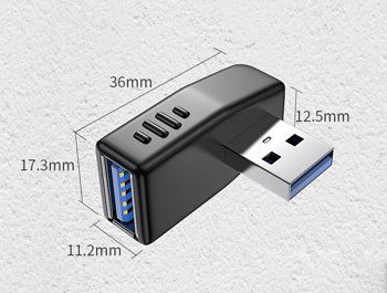 Rohový USB 3.0 adaptér - L tvar, MALE - FEMALE