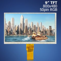 9-palcový TFT displej s rozlišením 800x480