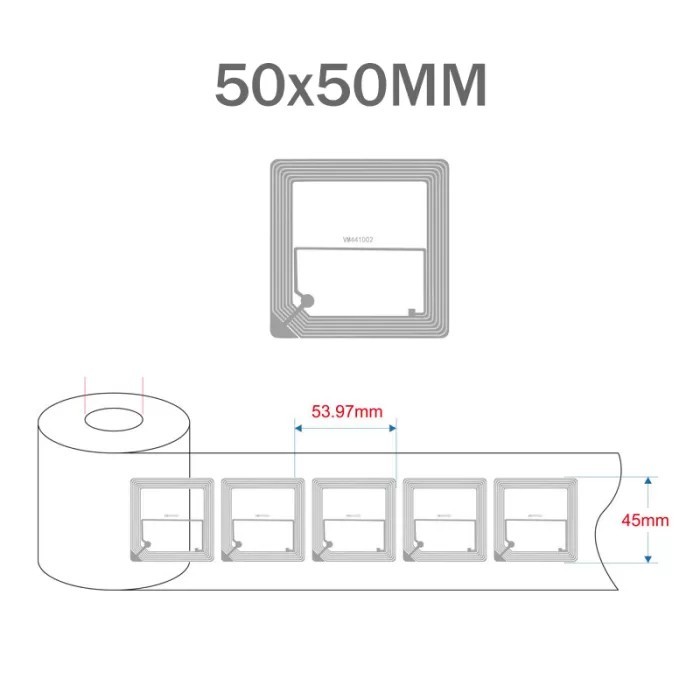 RFID nálepka 14443 13.56MHz - Mifare Classic 1k