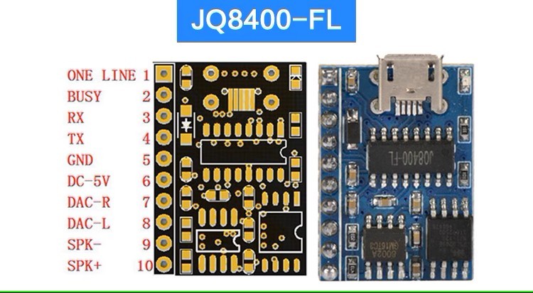 JQ8400-FL přehrávací modul s 16M pamětí