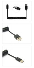 UC-318-BK USB 3.1 C/M - USB 2.0 A/M, Black, 3m, Spring Cable