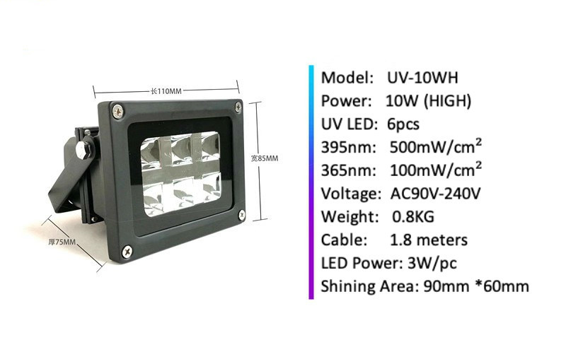 365nm UV LED Lampa na Vytvrzování