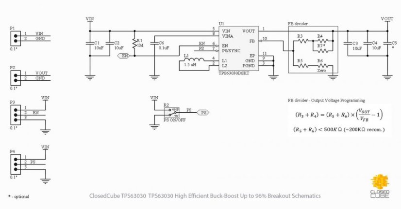 TPS63030 Buck-Boost Converter s vysokou účinností