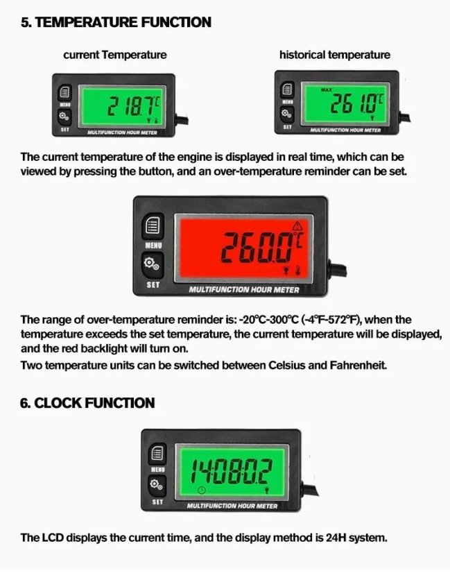 Multifunkční měřič otáček a hodin RL-HM028A
