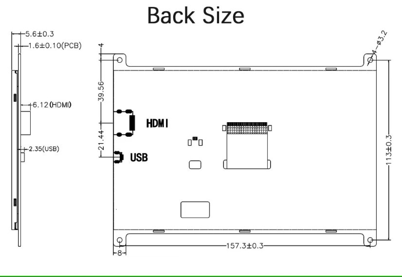 7" IPS 1024x600 HDMI LCD Display Module for Raspberry Pi | WKS70WSV023