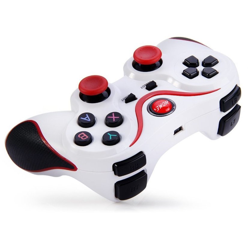 A8 Bluetooth Gamepad s Držákem pro Mobilní Telefony - Barva: Bílá