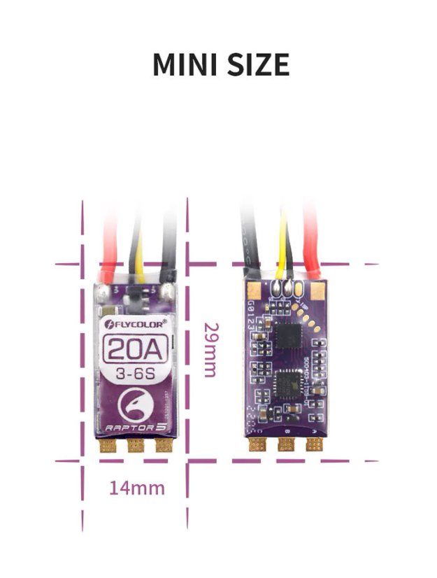 ESC pro drony Flycolor Raptor5 G071 20A/35A/50A - Model: G071 45A W-FW045006-G1G1-H01