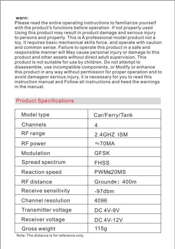 HotRC DS4A - 4-Channel 2.4GHz Remote Control