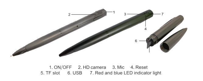 W10  - Ballpoint Pen with HD Camera and Recorder, 1080p