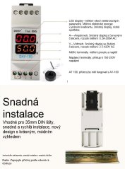 DAV-100 Single-Phase LED Ampere and Voltmeter DIN