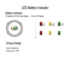 Digitální indikátor stavu baterie RL-BI002 pro 12V, 24V, 36V, 48V a 72V