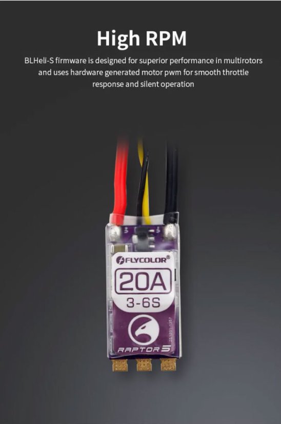 ESC pro drony Flycolor Raptor5 G071 20A/35A/50A - Model: G071 45A W-FW045006-G1G1-H01