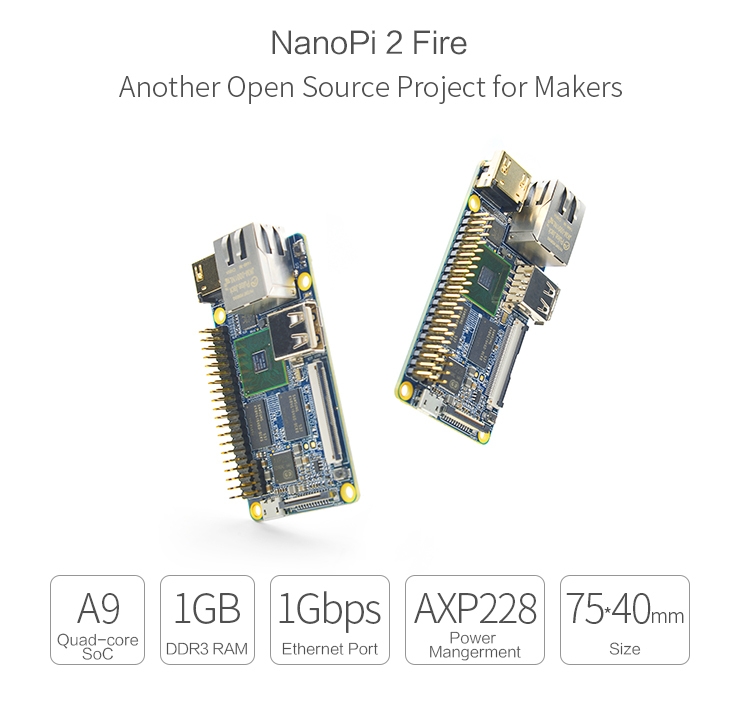 NanoPi 2 Fire s chladičem – Výkonná ARM deska pro IOT projekty