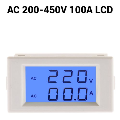 D85-2042A LCD Digitální Ampérmetr/Voltmetr 200-450V AC 100A