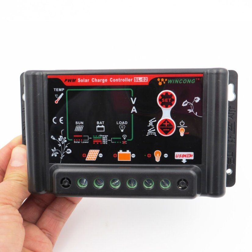 Original WINCONG SL02B 12V/24V Solar PWM Regulator