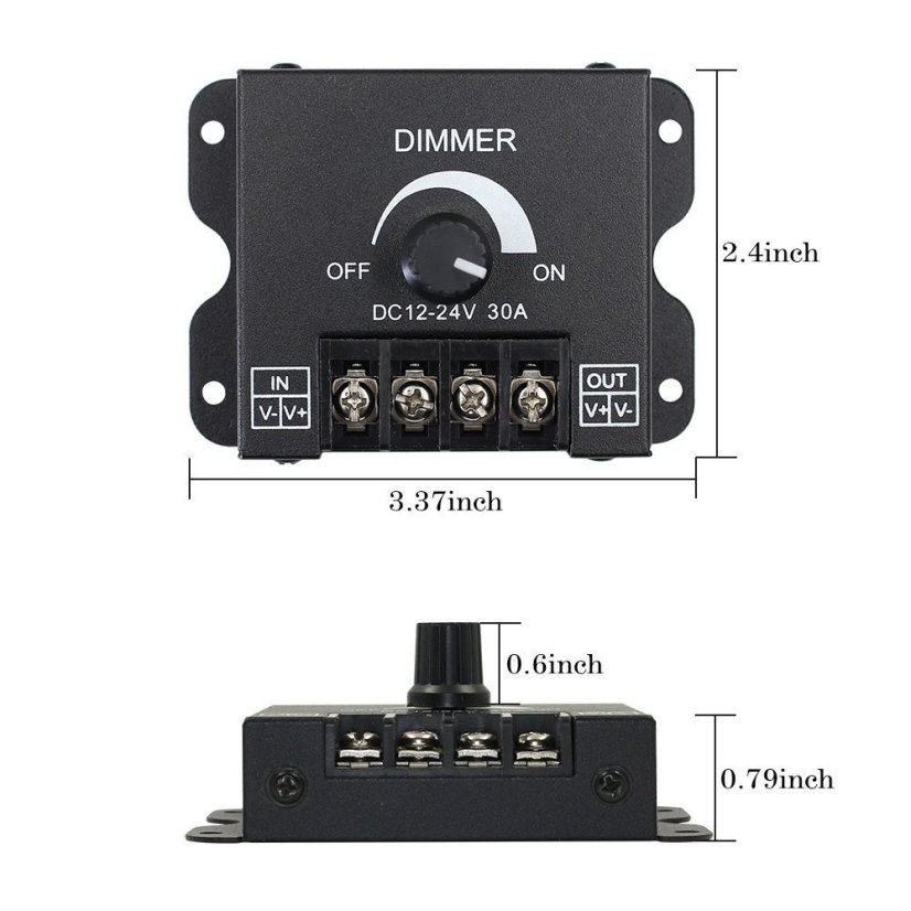 LED Dimmer DC 12-24V 30A