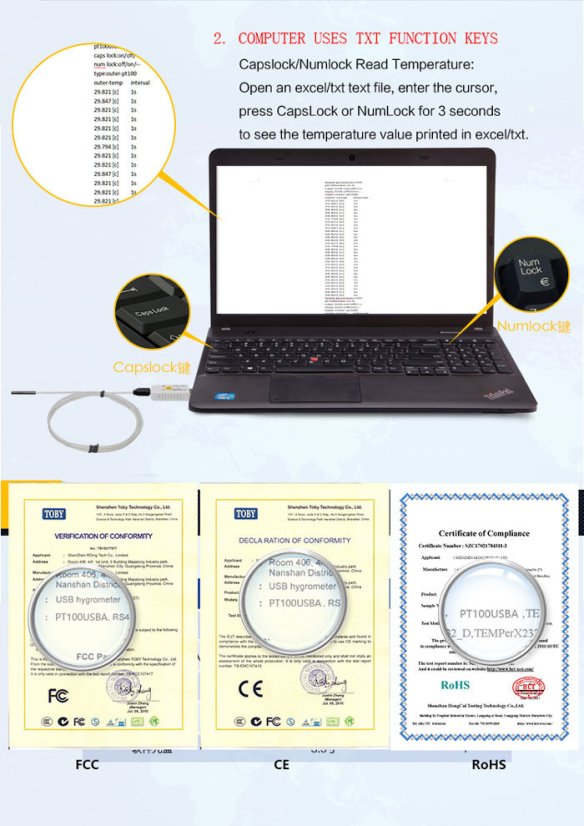 PCsensor PT100USBA USB Teploměr bez čidla