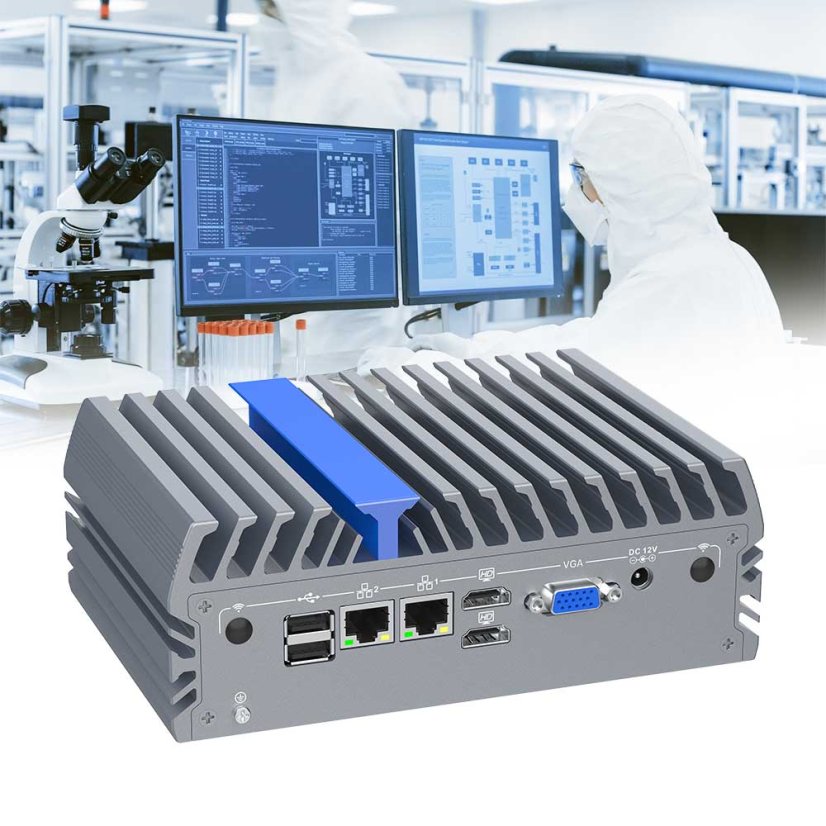 IEXP-332 průmyslové PC, Intel N100, 2× HDMI, VGA, 4× COM, Dual LAN, Barebone