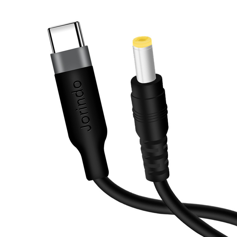 USB-C PD na DC5525 12V, 3A nabíjecí kabel 0,4m - černý